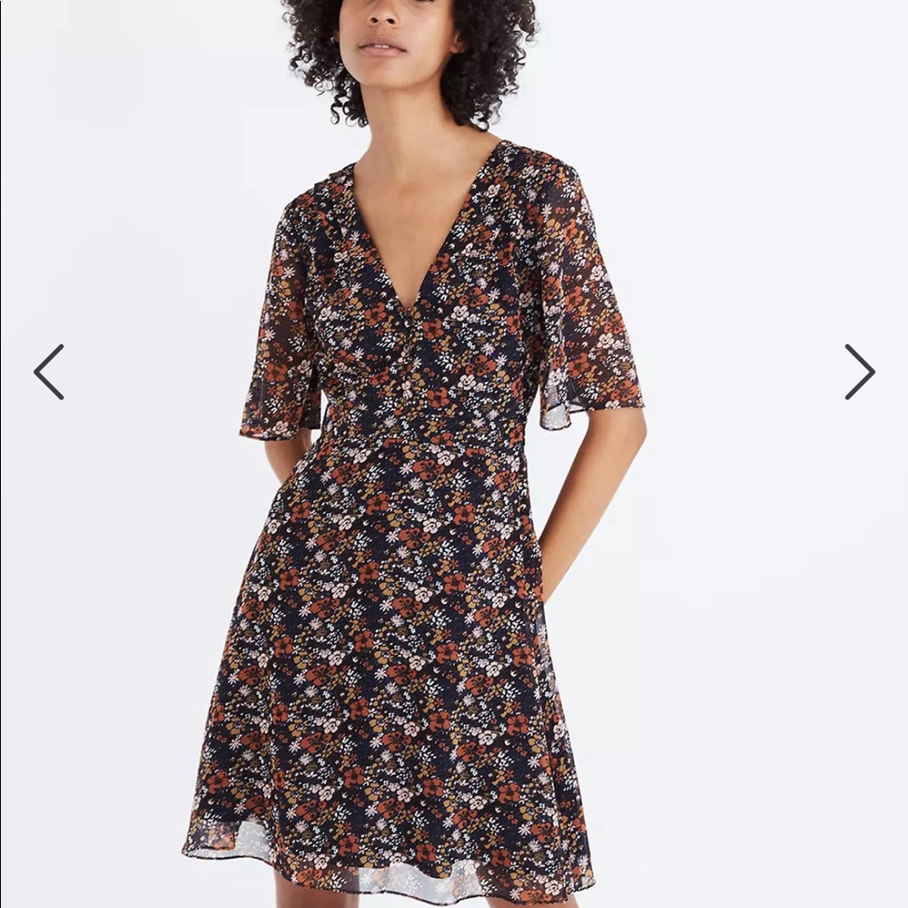 Madewell Orchard Flutter Sleeve Dress